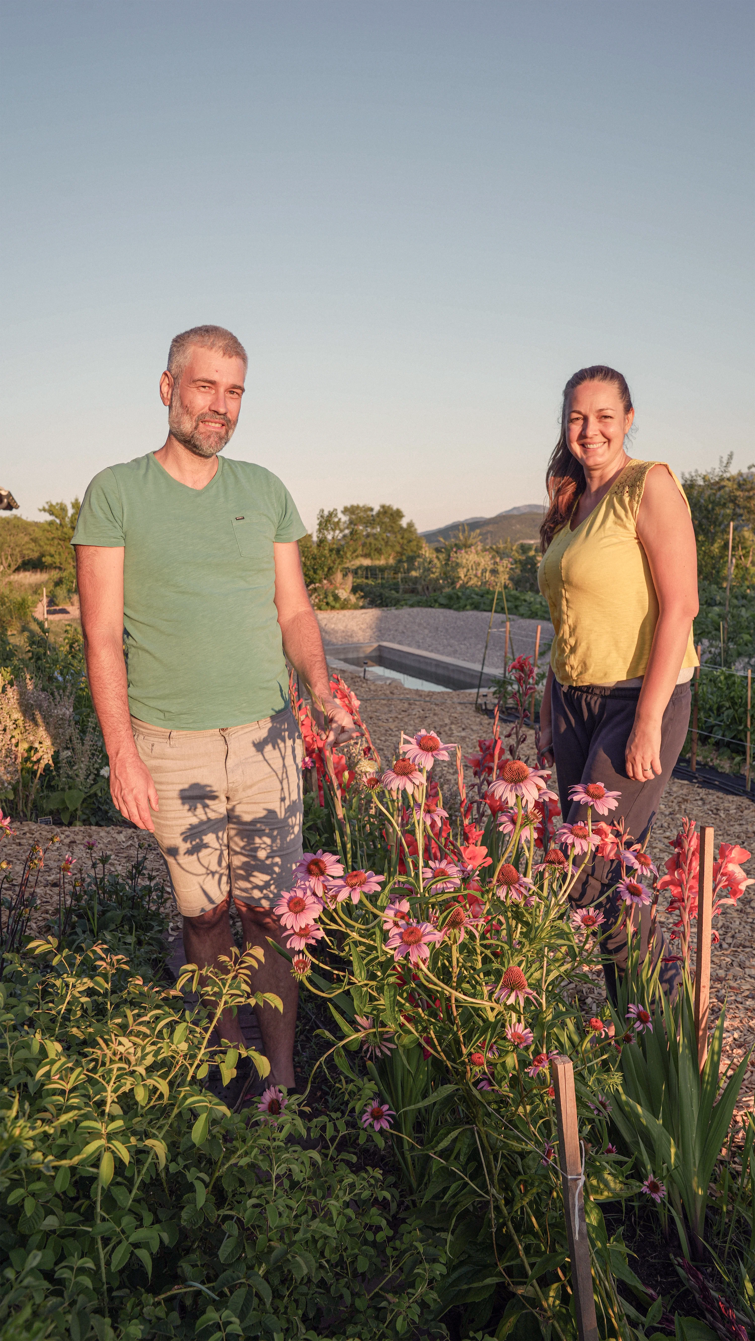 Hrvoje and Ivana Bota at Mrvica farm, golden hour
