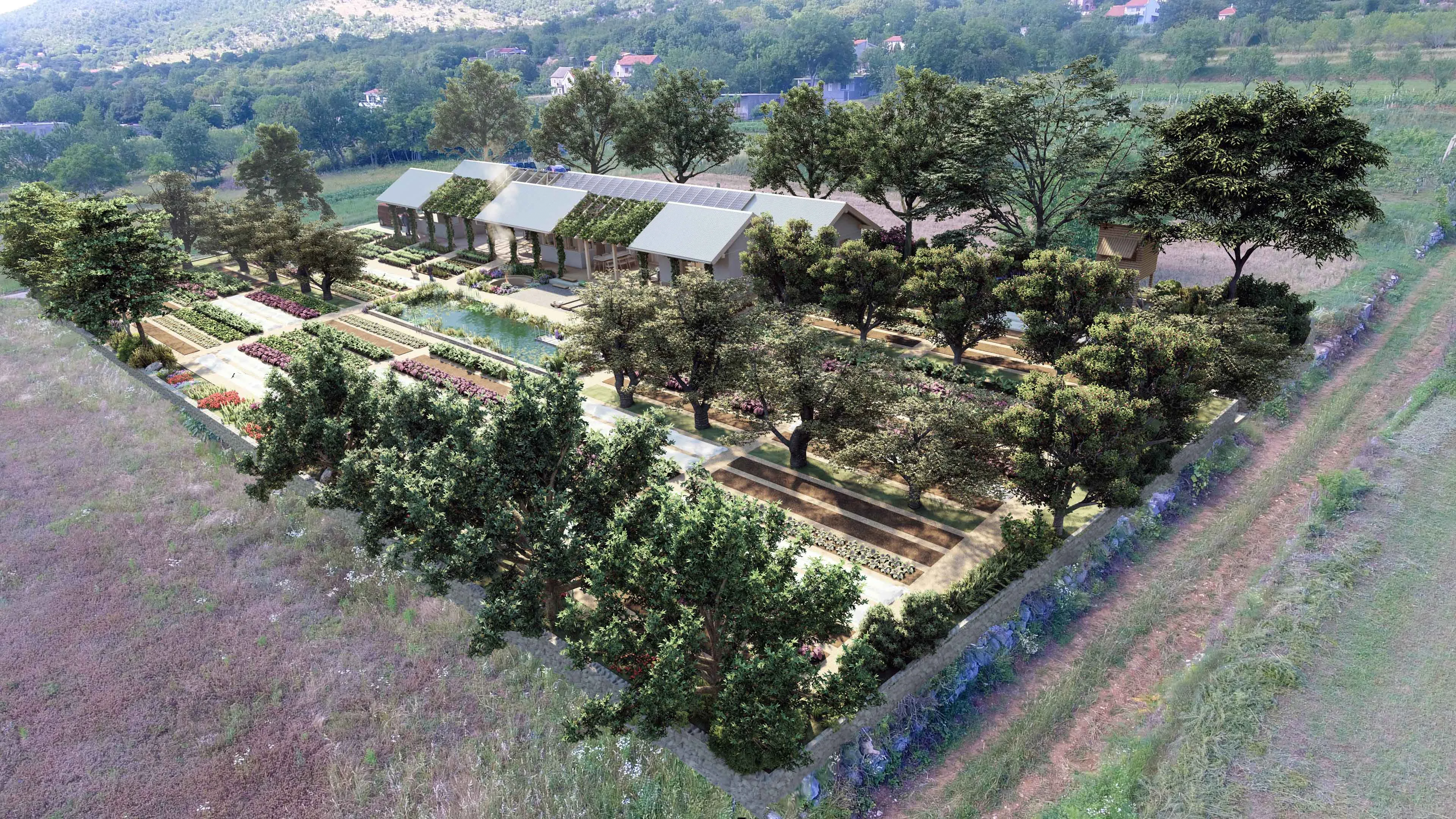 Mrvica render: site context aerial