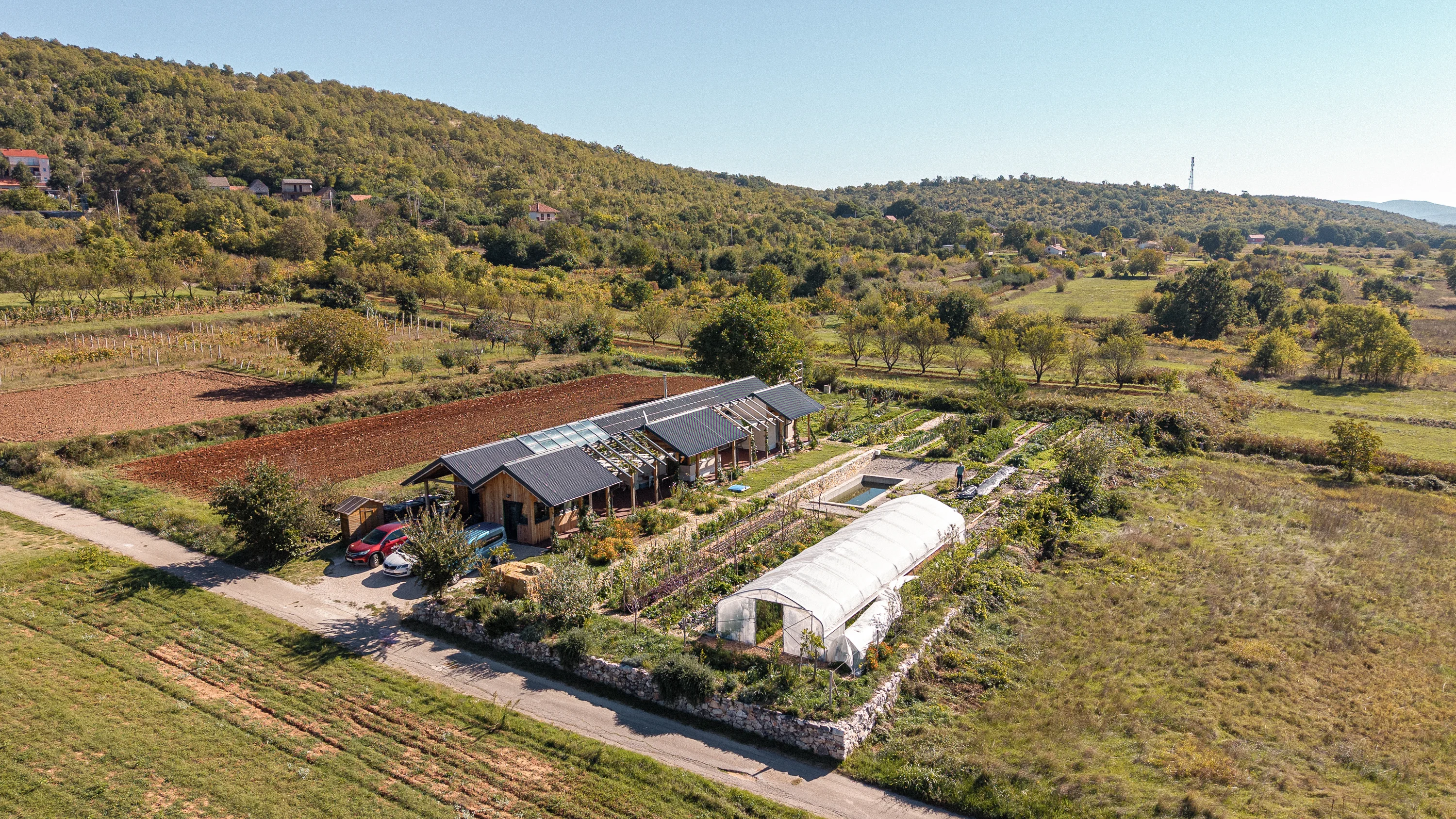 Mrvica farmland stretching to the mountain
